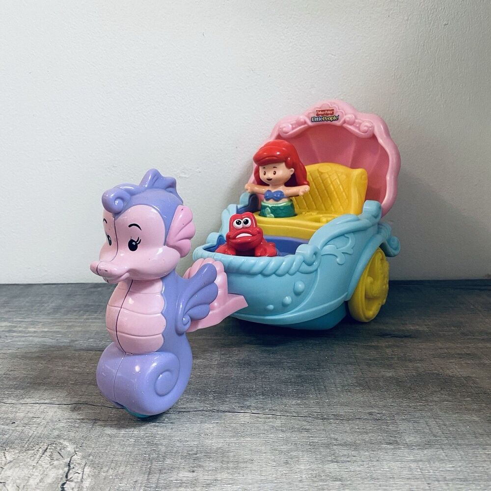 Little People Ariel Coach Disney The Little Mermaid Fisher Price W/Figure Works